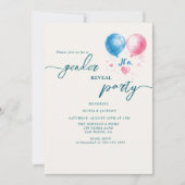 Gender-Enthüllung Party Rot-Blau-Ballons Einladung (Vorderseite)