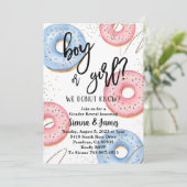 Gender-Enthüllung, wir wissen nicht, rosa oder bla Einladung (Stehend Vorderseite)