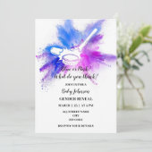 Gender-Enthüllung zum Thema Sport Ice Hockey Einladung (Stehend Vorderseite)