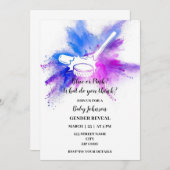 Gender-Enthüllung zum Thema Sport Ice Hockey Einladung (Vorne/Hinten)