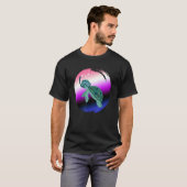 Gender Fluid Flag Turtle Sunglasses LGBT Genderflu T-Shirt (Vorne ganz)