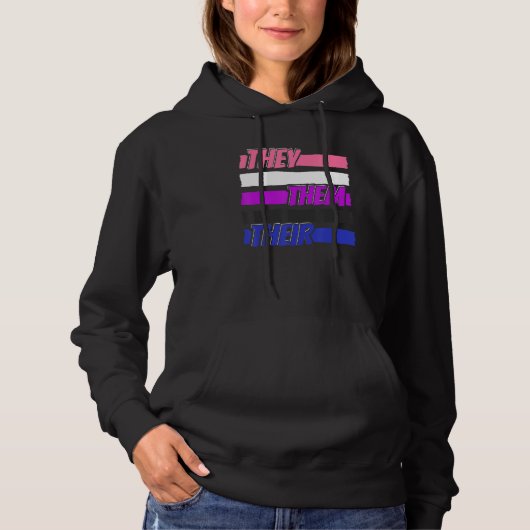 Gender Fluid Genderless - Non Binary Neutral They Hoodie (Vorderseite)