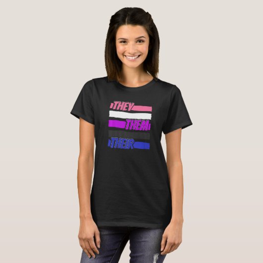Gender Fluid Genderless - Non Binary Neutral They T-Shirt (Vorne ganz)