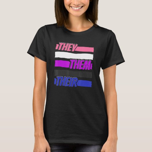 Gender Fluid Genderless - Non Binary Neutral They T-Shirt (Vorderseite)