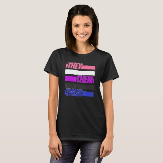 Gender Fluid Genderless - Non Binary Neutral They  T-Shirt (Vorne ganz)