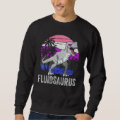 Gender Fluid Pride Flag Dinosaur Trex LGBTQ Fluids Sweatshirt (Vorderseite)