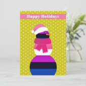 Gender Fluid Snowman Weihnachten Weihnachtskarte (Stehend Vorderseite)