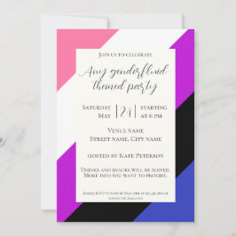 Gender Flüssigkeit quee Flagge Party feierlich I E Einladung