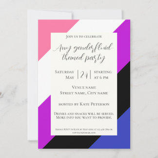 Gender Flüssigkeit quee Flagge Party feierlich I E Einladung