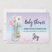*~* Gender Mason Jar Floral Rustic Baby Dusche Einladung (Vorderseite)