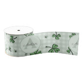 Gender Netural Mit Monogramm grüne Kleeblätter Ripsband (Spule)