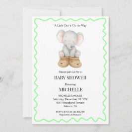 Gender Neutral Baby Elephant Baby Shower Einladung