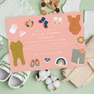 Gender Neutral Baby Gifts Display Shower Einladung