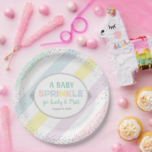 Gender-Neutral-Babysprinkplatte Multicolor Pappteller (Party)