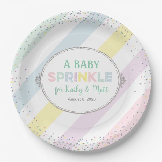 Gender-Neutral-Babysprinkplatte Multicolor Pappteller (Vorderseite)