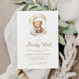 Gender Neutral Bearly Wait Teddy Bear Baby Shower Einladung