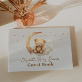 Gender Neutral Brown Teddy Bear Baby Shower Gästebuch