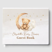 Gender Neutral Brown Teddy Bear Baby Shower Gästebuch (Vorderseite)