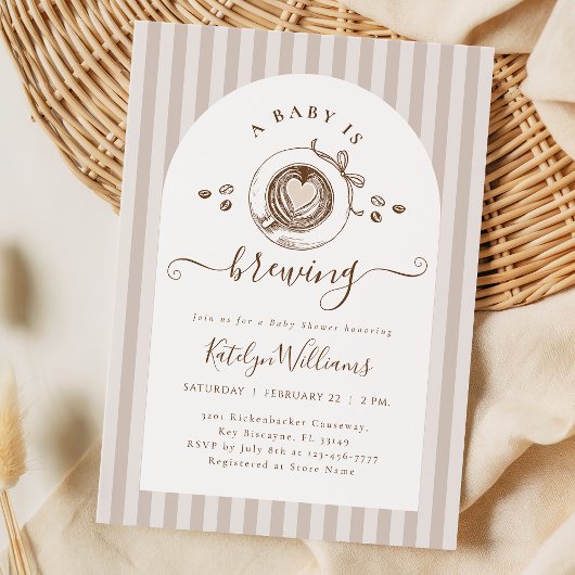 Gender Neutral Coffee Baby Shower Invitation Einladung