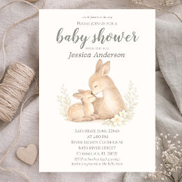 Gender Neutral Cottagecore Boho Fawn Baby Shower  Einladung