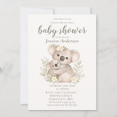 Gender Neutral Cottagecore Boho Koala Baby Shower  Einladung (Vorderseite)