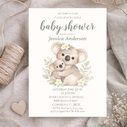 Gender Neutral Cottagecore Boho Koala Baby Shower  Einladung
