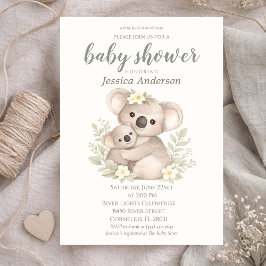 Gender Neutral Cottagecore Boho Koala Baby Shower  Einladung