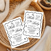 Gender Neutral doodle cupid Baby Shower Invitation Einladung