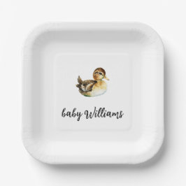 Gender Neutral Duck Baby Shower Plate Pappteller