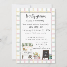 Gender Neutral Farmers Market Baby Invitation Einladung