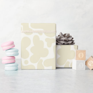 Gender Neutral Gift Wrap | Beige Cow Print Geschenkpapier