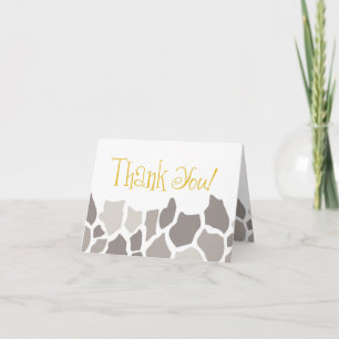 Gender Neutral Giraffe Safari Thank You Card Dankeskarte