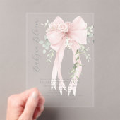 Gender neutral Greenery Bow Baby shower Acryleinladungen (Insitu (Handheld))