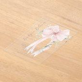 Gender neutral Greenery Bow Baby shower Acryleinladungen (Ablage )