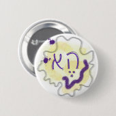 Gender Neutral Hebrew Pronoun, Nonbinary Colors Button (Vorne & Hinten)