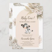 Gender Neutral Heilige Kuh Babydusche Einladung (Vorne/Hinten)