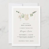 Gender-Neutral Kleidung Baby Dusche Einladung (Vorderseite)