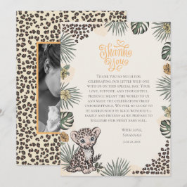 Gender Neutral Leopard Cub Thank You Baby Shower Dankeskarte