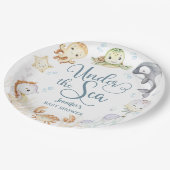 Gender Neutral Ocean Baby Shower Gender Neutral  Pappteller (Schrägansicht)