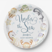Gender Neutral Ocean Baby Shower Gender Neutral  Pappteller (Vorderseite)