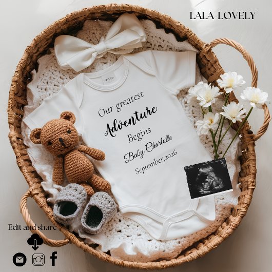  Gender Neutral Pregnancy Announcement card Ankündigung