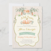 Gender Neutral Pumpkin Babydusche Einladung (Vorderseite)