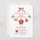 Gender Neutral Santa Clothesline Baby Sprinkle  Einladung (Vorderseite)