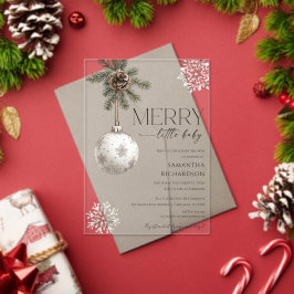 Gender neutral simple rustic winter baby shower acryleinladungen