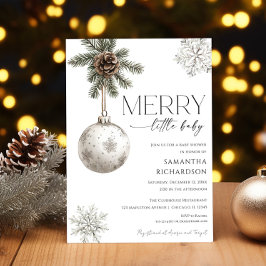 Gender neutral simple rustic winter baby shower einladung