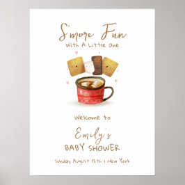 Gender Neutral S'more Fun Fall Baby Duwer Willkomm Poster