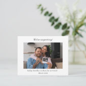 Gender Neutral Ultrasound Photo baby Announcement  (Stehend Vorderseite)