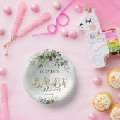 Gender neutrale grüne goldene Buchstaben Baby Dusc Pappteller (Party)