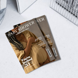 Gender-neutrale Zeitschrift Cover Foto Baby Dusche Einladung