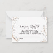 Gender-neutrales Boho Baby in Bloom Diaper Raffle Mitteilungskarte (Vorderseite)